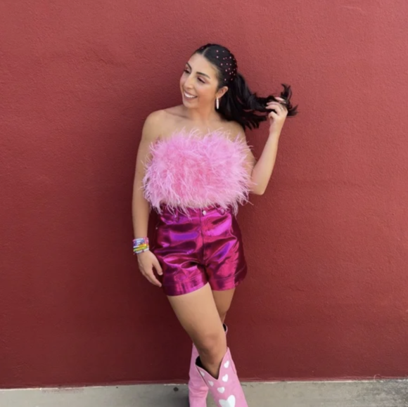 Feather Crop Tops